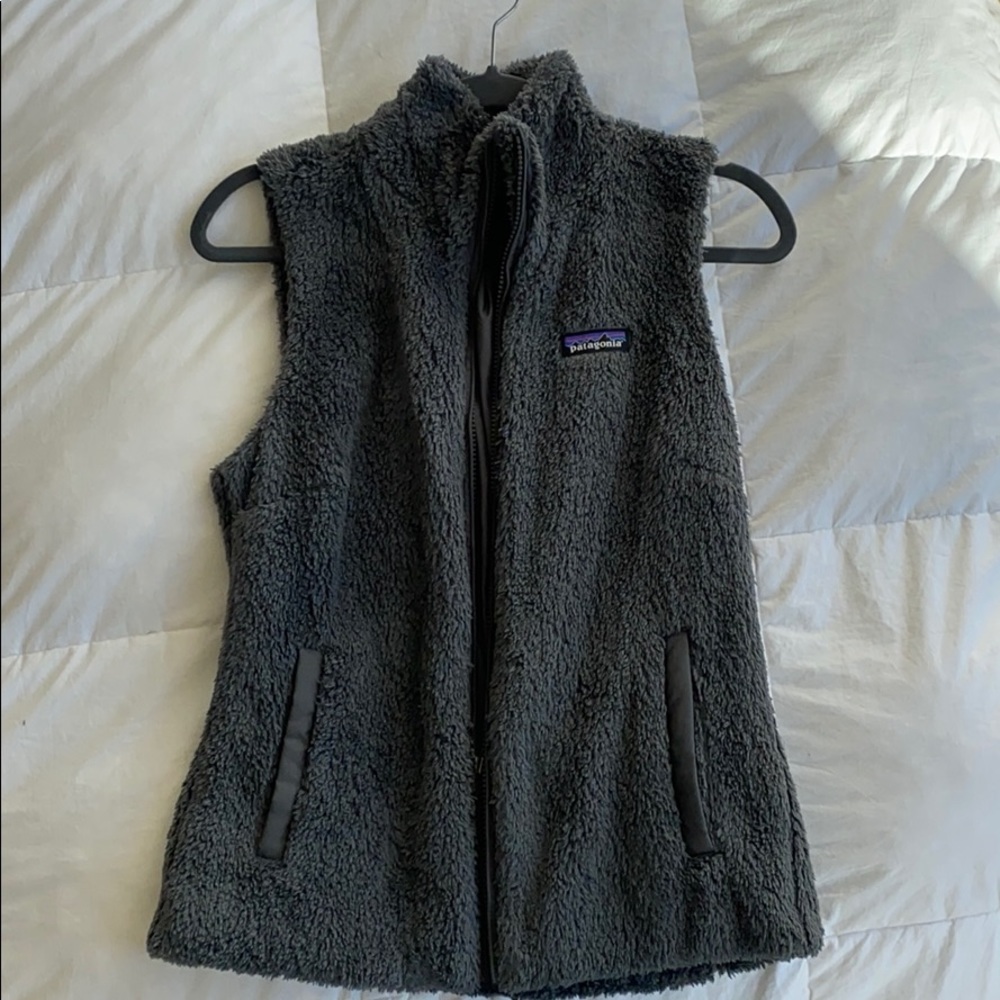 Patagonia grey fuzzy vest